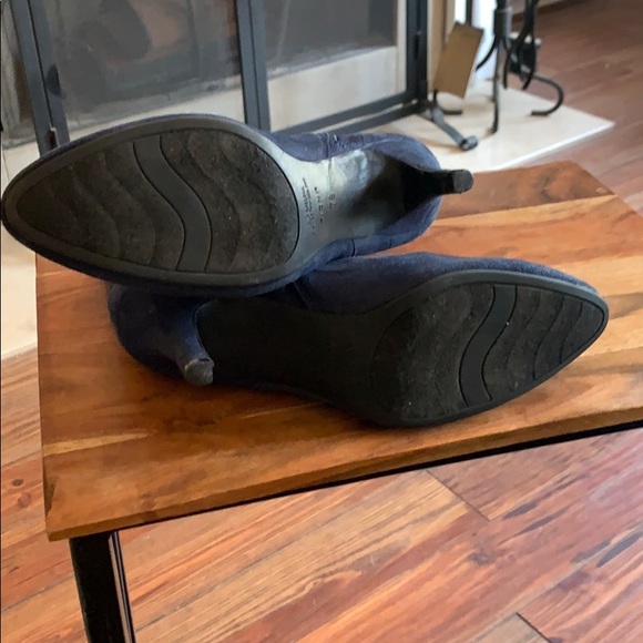 Fiona navy suede booties 7 1/2 vegan - Picture 5 of 6